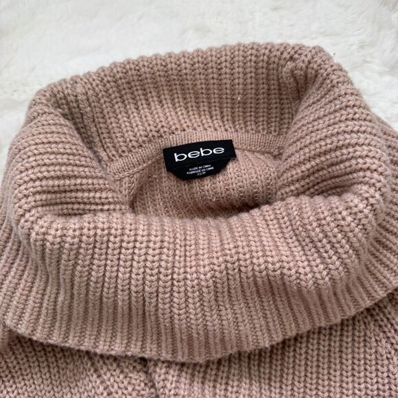 Bebe Chunky Knit Lace-up Sweater XS - Tan / Dark Beige - Picture 2 of 4